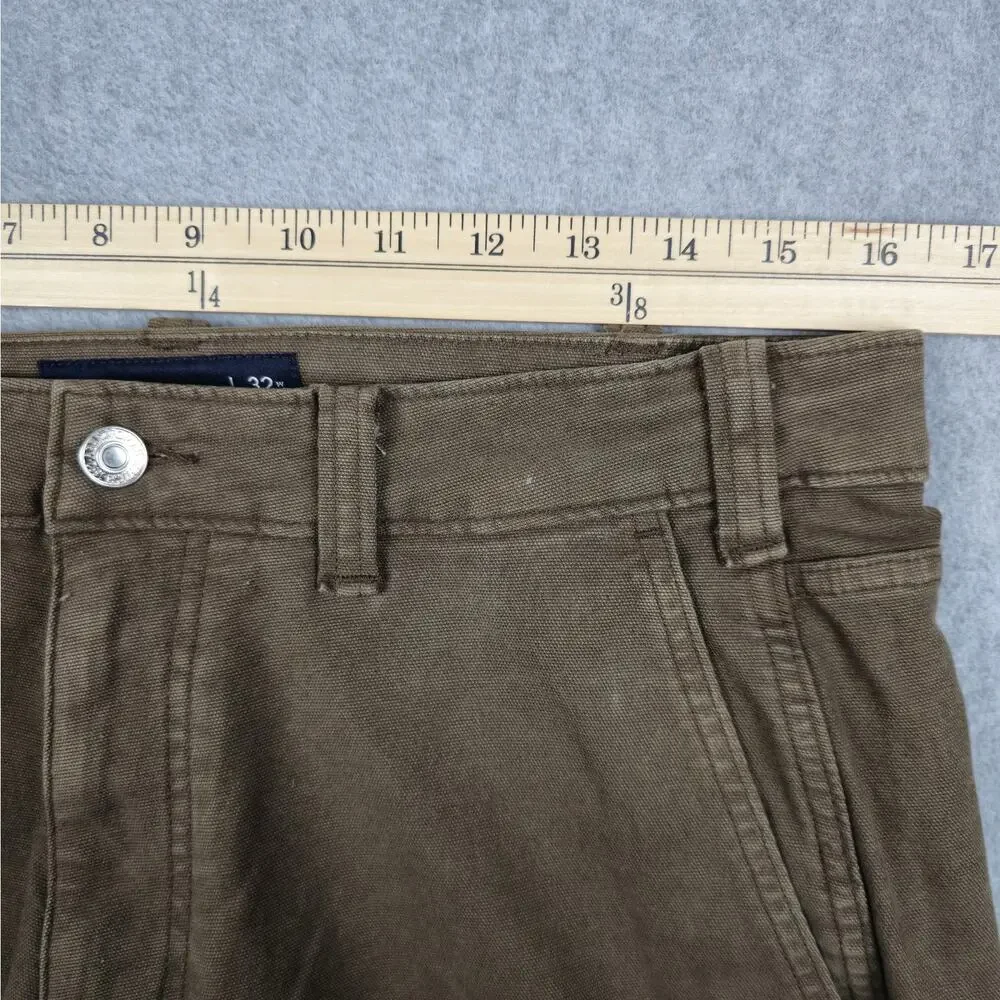 Abercrombie & Fitch Mens 32x28 Brown Canvas Loose Workwear Pants